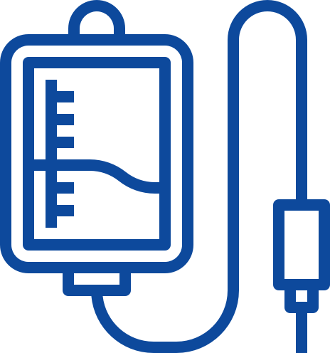 An illustration of a saline drip used in hospitals.