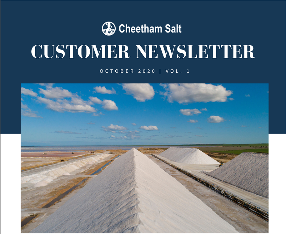 An image of the front page of the Cheetham Salt Customer Newsletter Vol 1 October 2020.